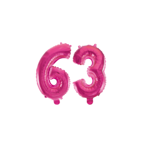 Folieballon 63 jaar roze 41cm