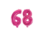 Folieballon 68 jaar roze 41cm