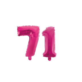 Folieballon 71 jaar roze 41cm