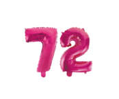 Folieballon 72 jaar roze 41cm