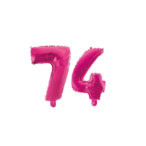 Folieballon 74 jaar roze 41cm