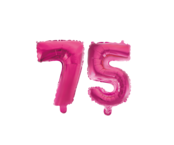Folieballon 75 jaar roze 41cm