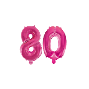Folieballon 80 jaar roze 41cm