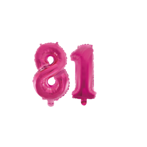 Folieballon 81 jaar roze 41cm