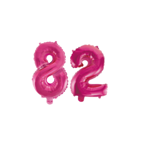Folieballon 82 jaar roze 41cm