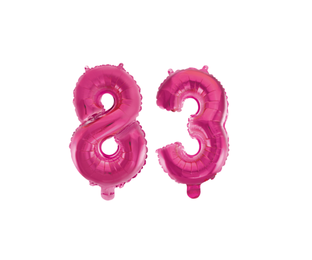Folieballon 83 jaar roze 41cm
