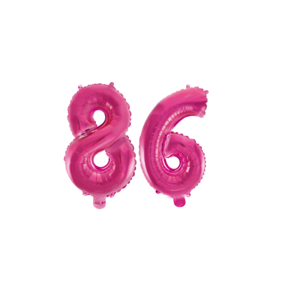 Folieballon 86 jaar roze 41cm