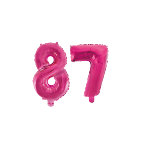 Folieballon 87 jaar roze 41cm
