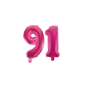 Folieballon 91 jaar roze 41cm