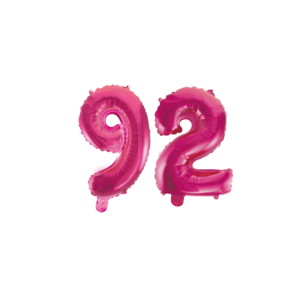 Folieballon 92 jaar roze 41cm