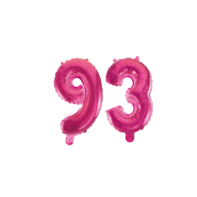 Folieballon 93 jaar roze 41cm
