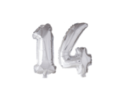 Folieballon 14 jaar zilver 86cm