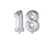 Folieballon 18 jaar zilver 86cm