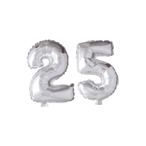 Folieballon 25 jaar zilver 86cm