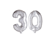 Folieballon 30 jaar zilver 86cm
