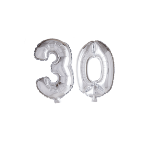 Folieballon 30 jaar zilver 86cm