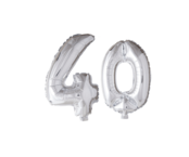 Folieballon 40 jaar zilver 86cm