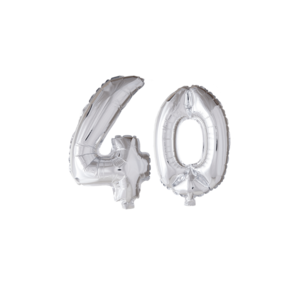 Folieballon 40 jaar zilver 86cm