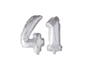 Folieballon 41 jaar zilver 86cm