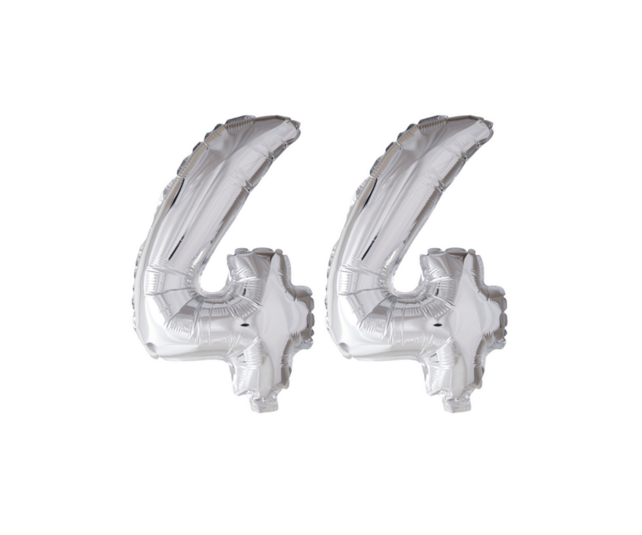 Folieballon 44 jaar zilver 86cm Folieballon 44 jaar zilver 86cm