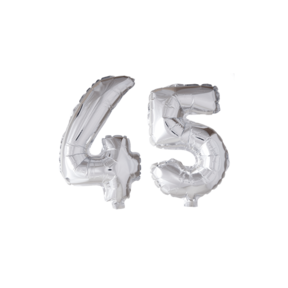 Folieballon 45 jaar zilver 86cm