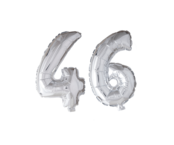 Folieballon 46 jaar zilver 86cm