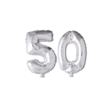Folieballon 50 jaar zilver 86cm