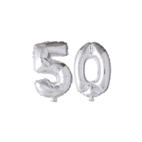 Folieballon 50 jaar zilver 86cm