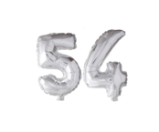 Folieballon 54 jaar zilver 86cm