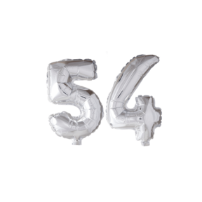 Folieballon 54 jaar zilver 86cm