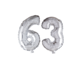 Folieballon 63 jaar zilver 86cm