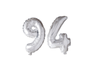 Folieballon 94 jaar zilver 86cm