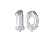 Folieballon 10 jaar zilver 41cm