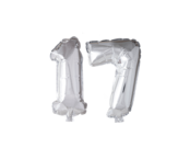Folieballon 17 jaar zilver 41cm