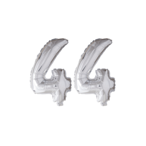 Folieballon 44 jaar zilver 41cm