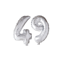 Folieballon 49 jaar zilver 41cm