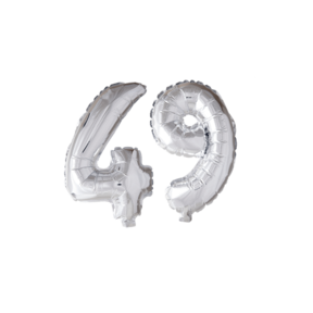 Folieballon 49 jaar zilver 41cm