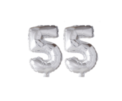 Folieballon 55 jaar zilver 41cm