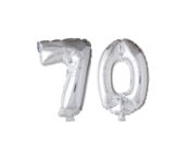 Folieballon 70 jaar zilver 41cm