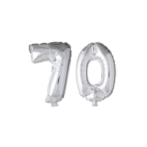 Folieballon 70 jaar zilver 41cm