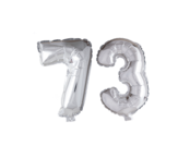 Folieballon 73 jaar zilver 41cm