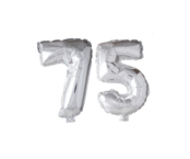 Folieballon 75 jaar zilver 41cm