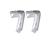 Folieballon 77 jaar zilver 41cm
