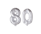 Folieballon 80 jaar zilver 41cm Folieballon 80 jaar zilver 41cm