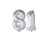 Folieballon 81 jaar zilver 41cm