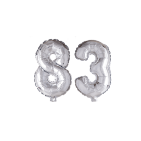 Folieballon 83 jaar zilver 41cm