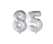 Folieballon 85 jaar zilver 41cm