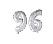 Folieballon 96 jaar zilver 41cm