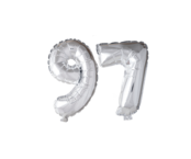 Folieballon 97 jaar zilver 41cm