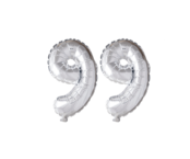 Folieballon 99 jaar zilver 41cm